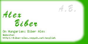 alex biber business card